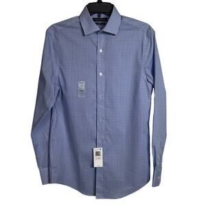 Tommy Hilfiger Men's Flex Slim Fit Stretch Twill Dress Shirt Blue 14.5 32/33 $85